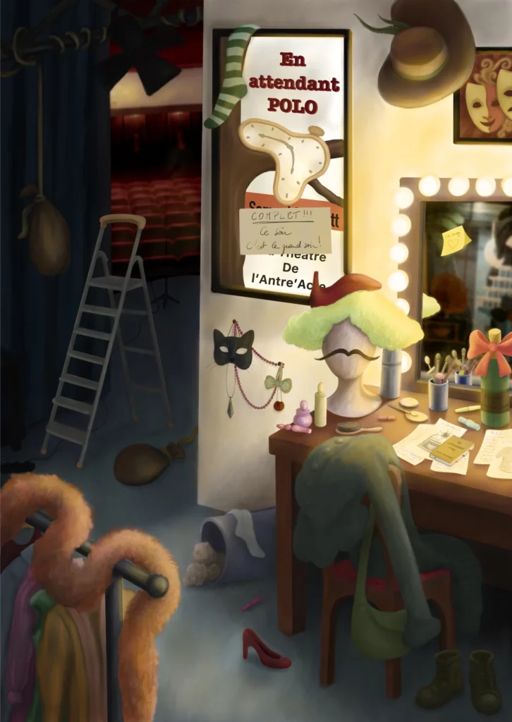 affiche-panique-en-coulisses Affiche du jeu "Panique en coulisses" de l'escape game de Nantes, L'Antre